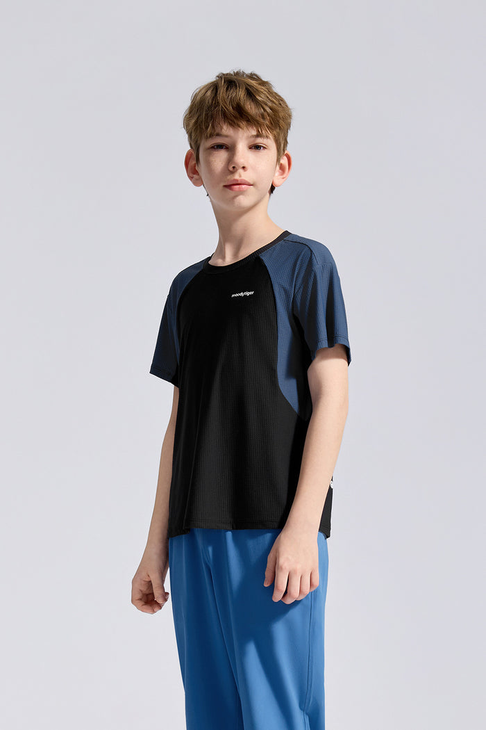 Colour Blocking Short Sleeve **Charcoal Black**