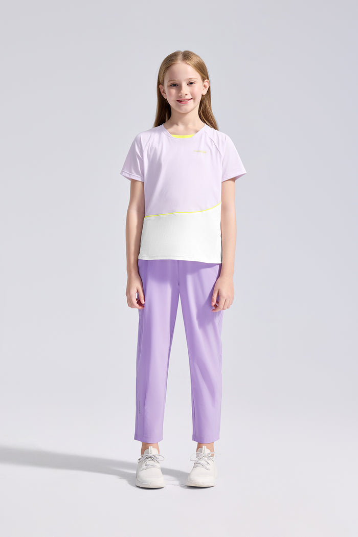 Colour Blocking Short Sleeves **Wistaria**