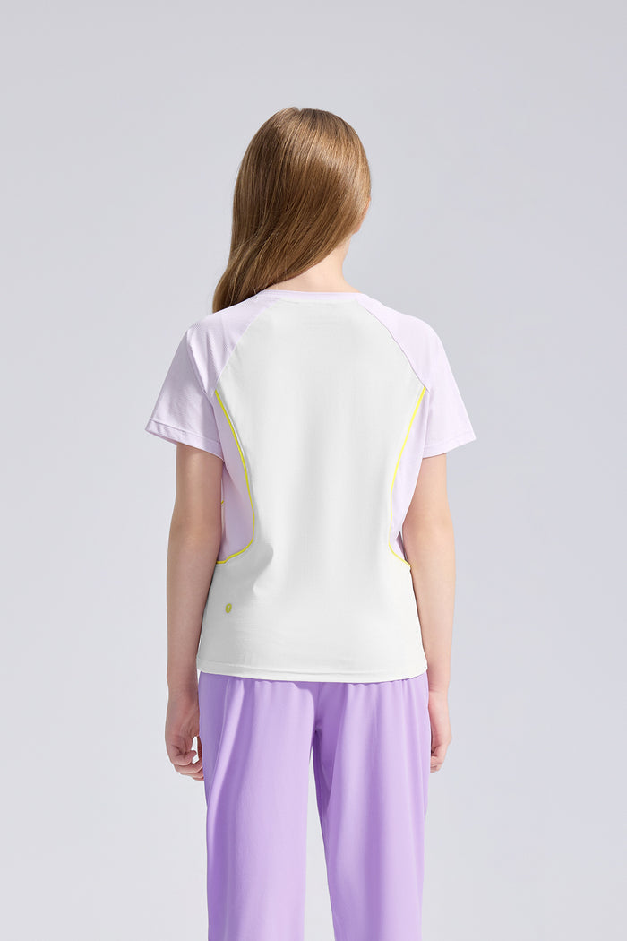 Colour Blocking Short Sleeves **Wistaria**