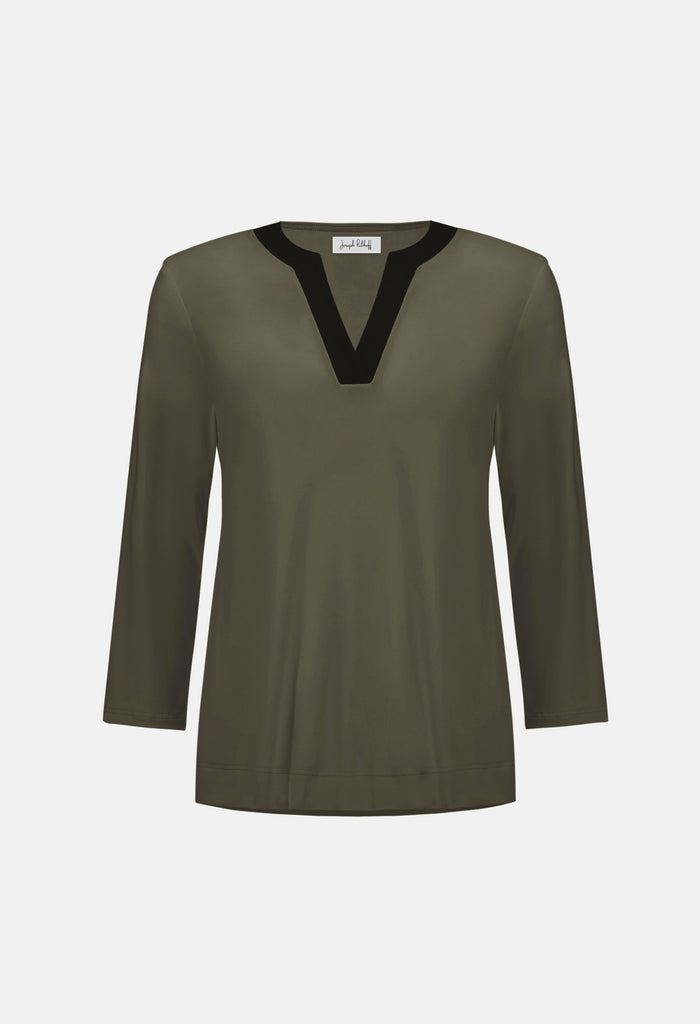 Contrast V-Neck Top