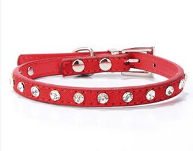 Cool Diamond Leather Look Pet Collars