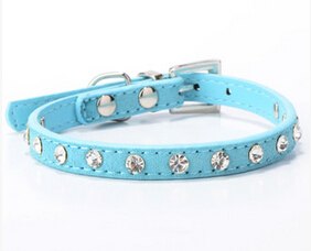 Cool Diamond Leather Look Pet Collars