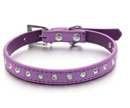 Cool Diamond Leather Look Pet Collars