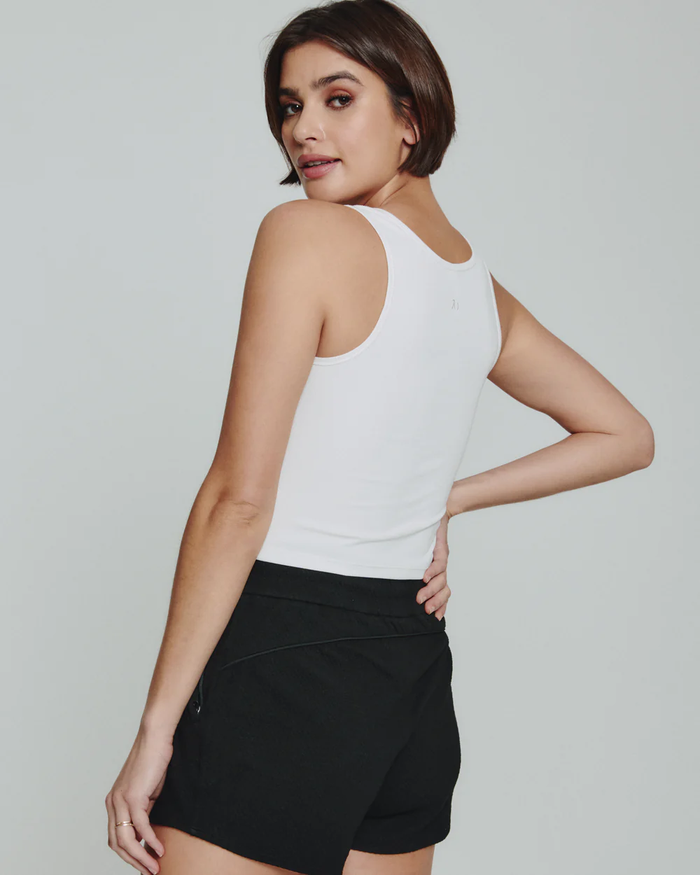 Core Ribbed Crop Tank - Ivory