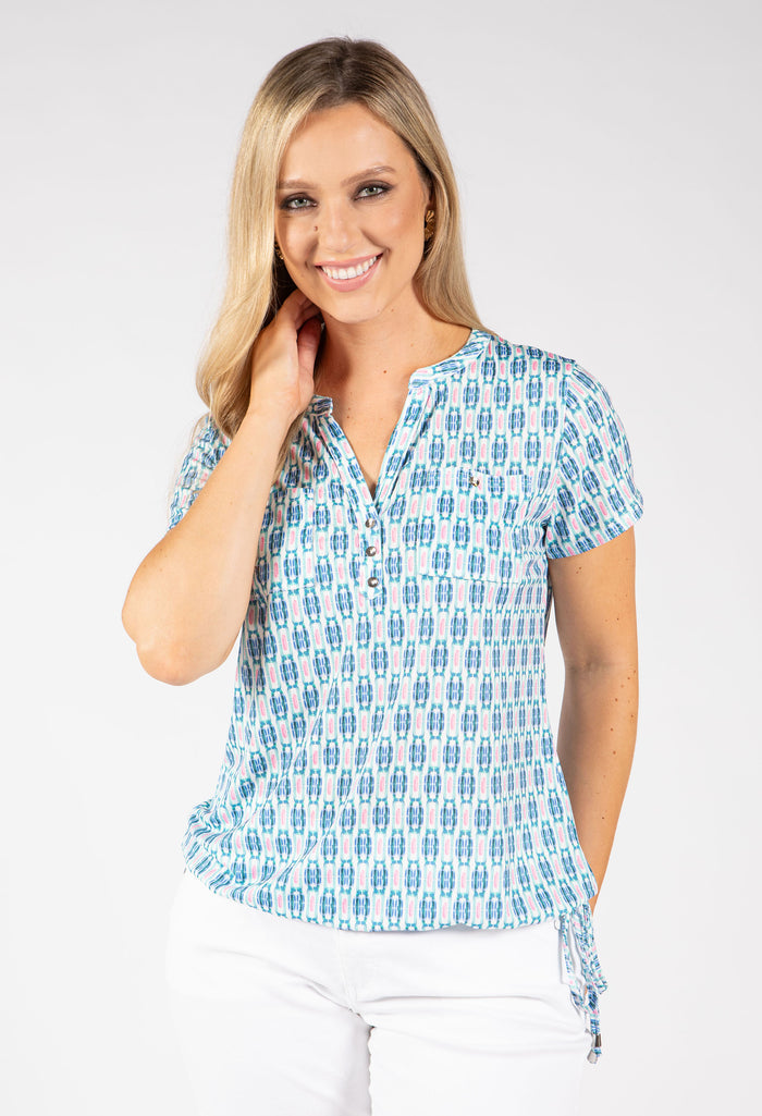 Coste Geometric Print Top