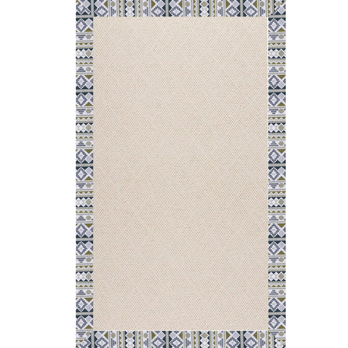 Creative Concepts-White Wicker Inca Lime Indoor/Outdoor Bordere Rectangle image