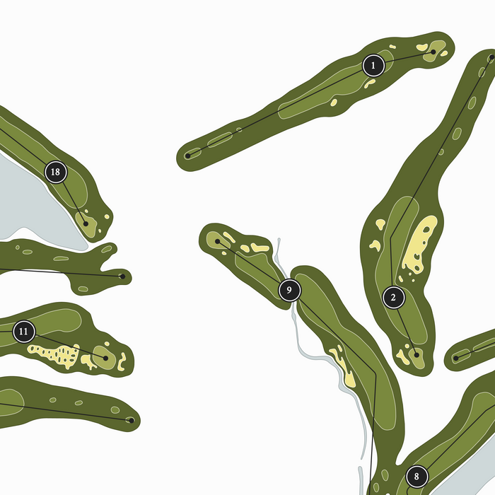 Crooked Stick Golf Club | Heritage Style Golf Course Print | Close Up