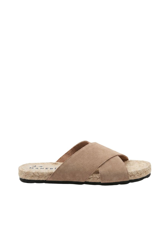 Sandals Manebi Crossed Bands Sandals Vintage Taupe W 1.9 Apoella