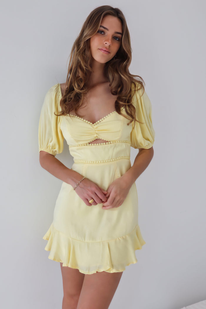 Cyrus Mini Dress - Yellow - Runway Goddess