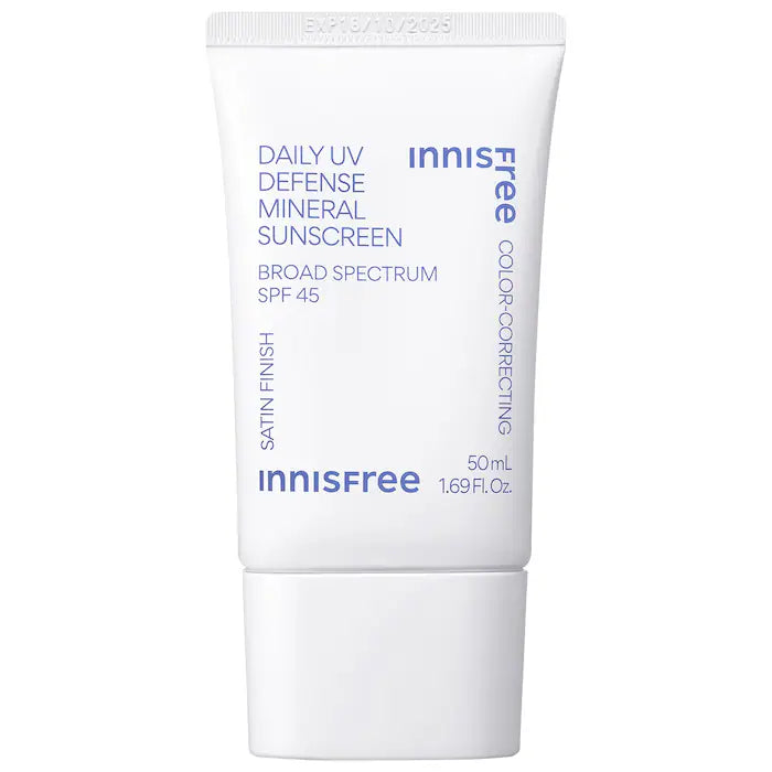 Innisfree - Daily UV Defense Mineral Sunscreen Broad Spectrum SPF 45 | Protector solar mineral de amplio espectro
