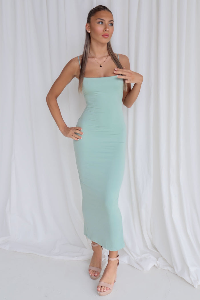 Debbie Midi Dress - Mint - Runway Goddess