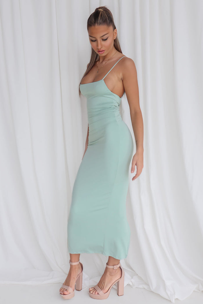 Debbie Midi Dress - Mint - Runway Goddess