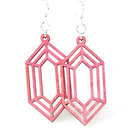 Faceted diamond gem earrings, eco-friendly laser-cut jewelry made in USA