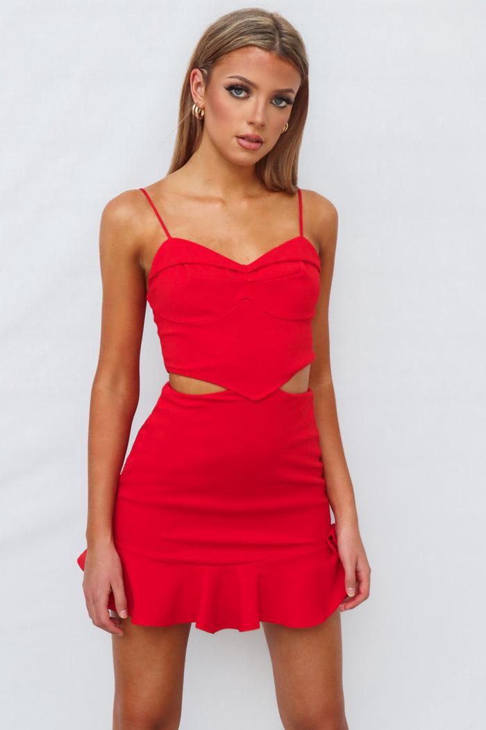 Diamond Mini Dress - Red - Runway Goddess