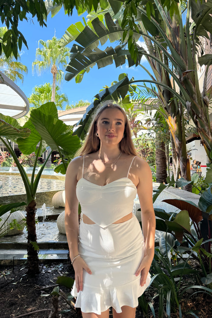 Diamond Mini Dress - White - Runway Goddess