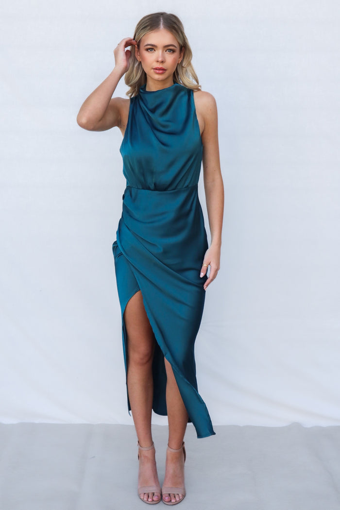 Diaz Midi Dress - Teal - Runway Goddess