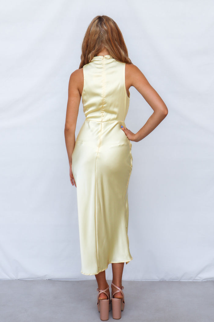 Diaz Midi Dress - Yellow - Runway Goddess
