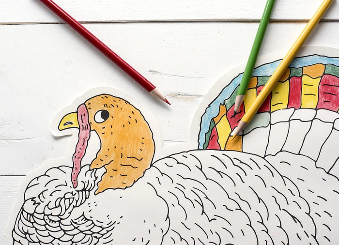 Die Cut Coloring Turkey Placemats