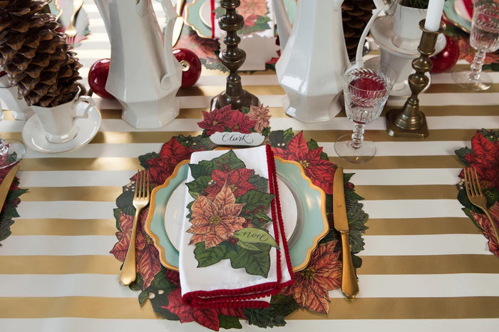 Die Cut Poinsettia Wreath Placemats