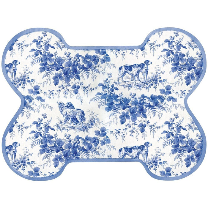Dog Toile Blue Die Cut Placemat