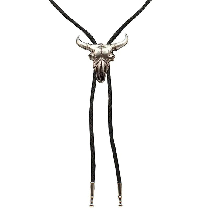 Double S Silver Steer Skull - Bolo Tie - Hatcountry