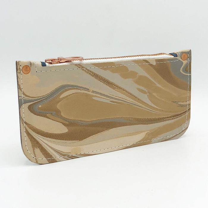 Elegant Beige Zipper Pouch - No One Alike