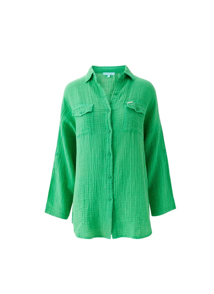 Shirts Melissa Odabash Elena Loose Shirt Green Apoella