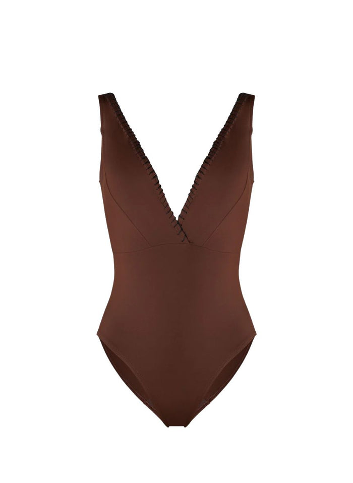 One-Piece Kiohne Elianne V Neck One Piece Brown Apoella