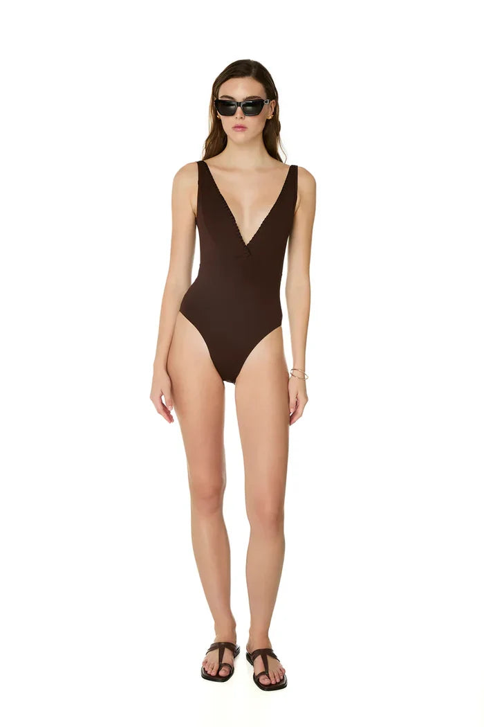 One-Piece Kiohne Elianne V Neck One Piece Brown Apoella