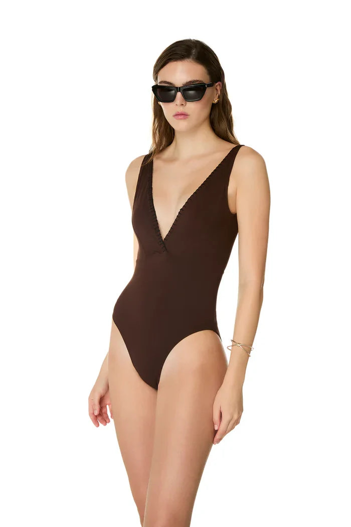 One-Piece Kiohne Elianne V Neck One Piece Brown Apoella
