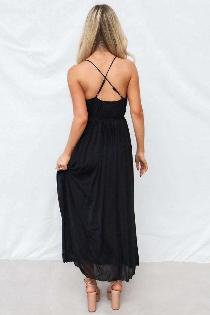 Elisa Midi Dress - Black - Runway Goddess