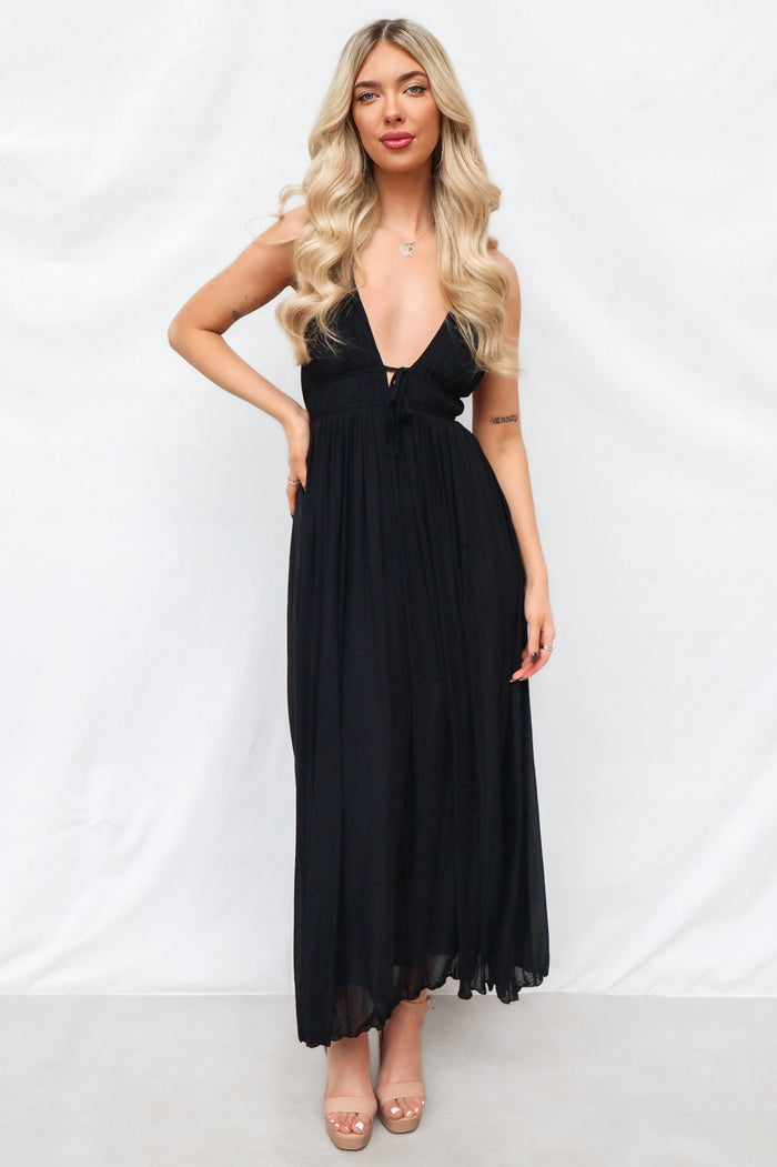 Elisa Midi Dress - Black - Runway Goddess
