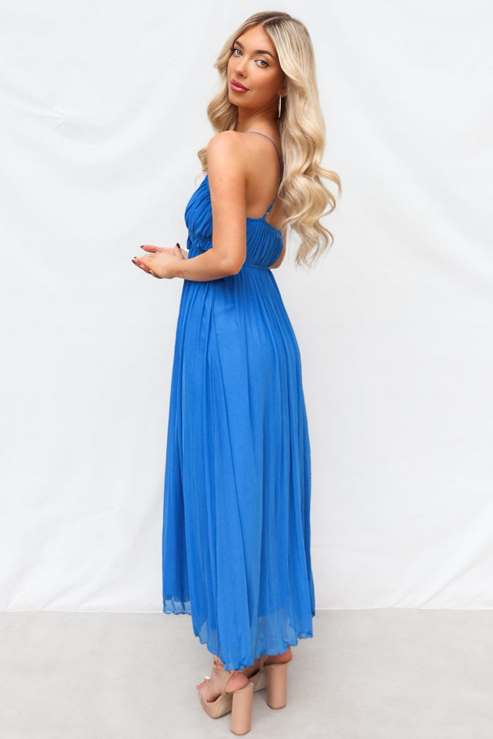 Elisa Midi Dress - Blue - Runway Goddess