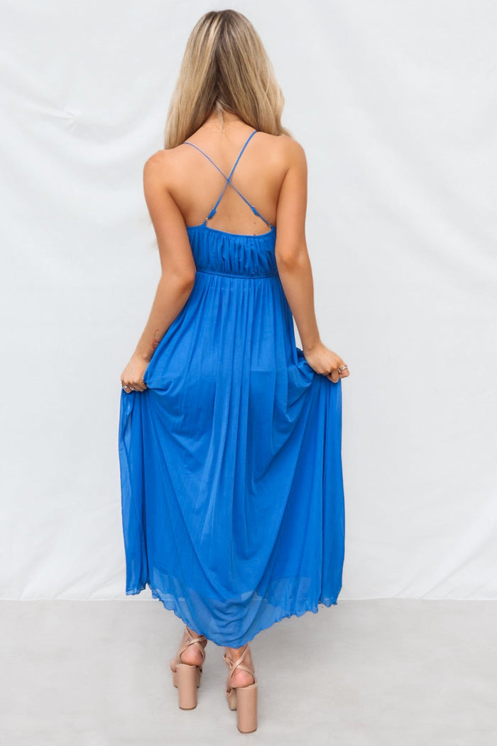 Elisa Midi Dress - Blue - Runway Goddess