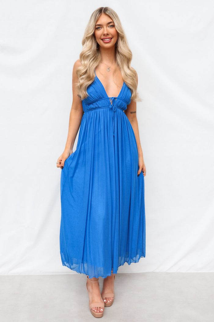 Elisa Midi Dress - Blue - Runway Goddess