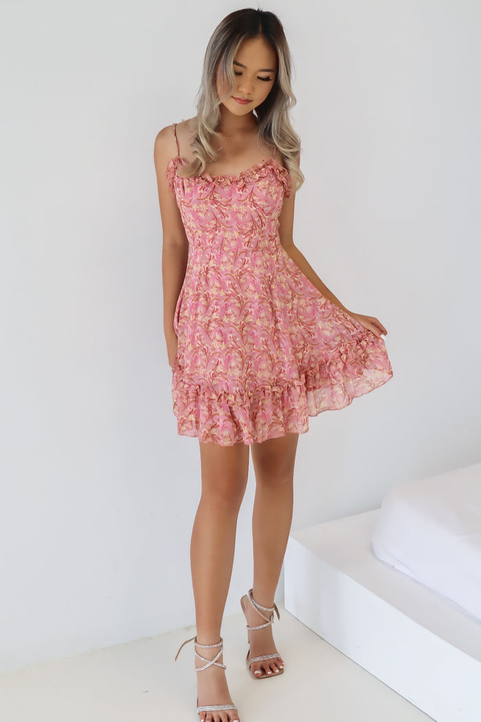 Ella Mini Dress - Pink Floral - Runway Goddess