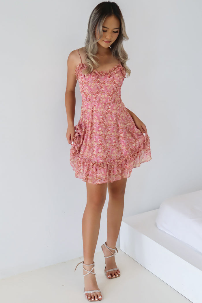 Ella Mini Dress - Pink Floral - Runway Goddess
