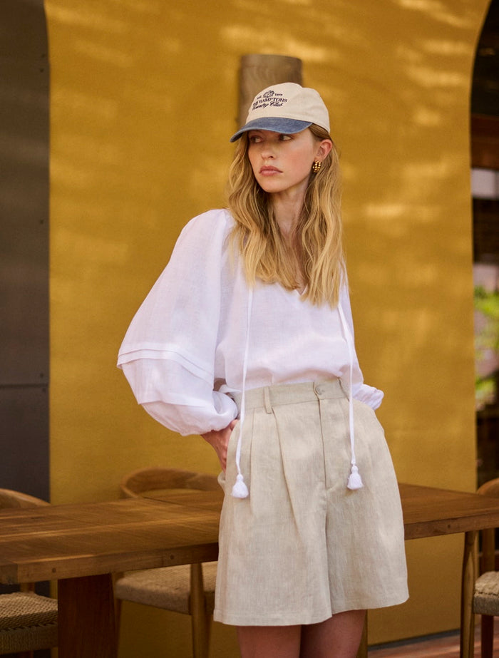 Shorts APOELLA Elli Linen Bermuda Shorts Beige Apoella