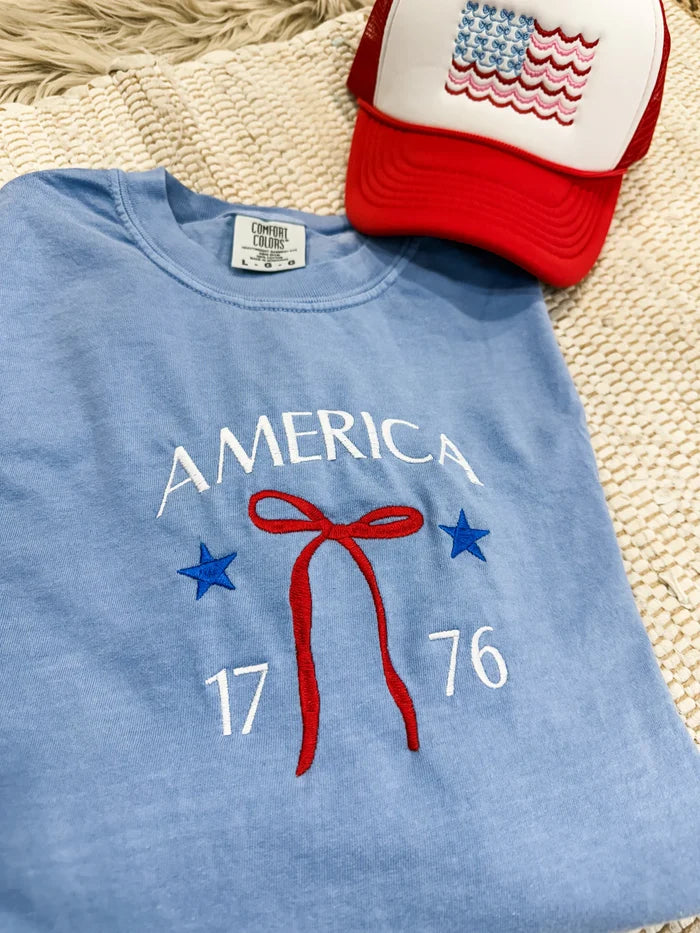 *EMBROIDERED* America Bow 1776 Tee (FINAL SALE)