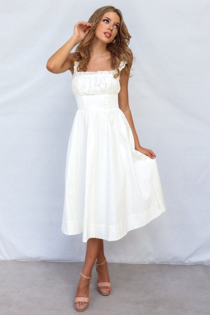 Emiko Midi Dress - White