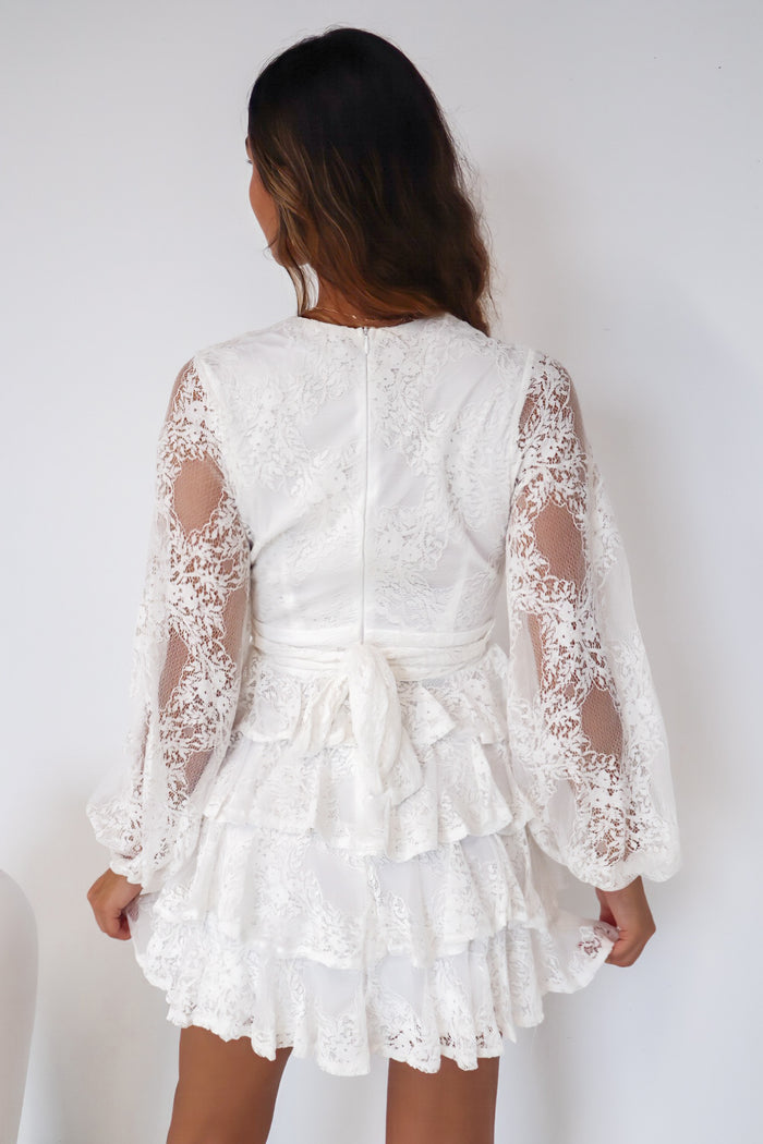 Emma Mini Dress - White - Runway Goddess