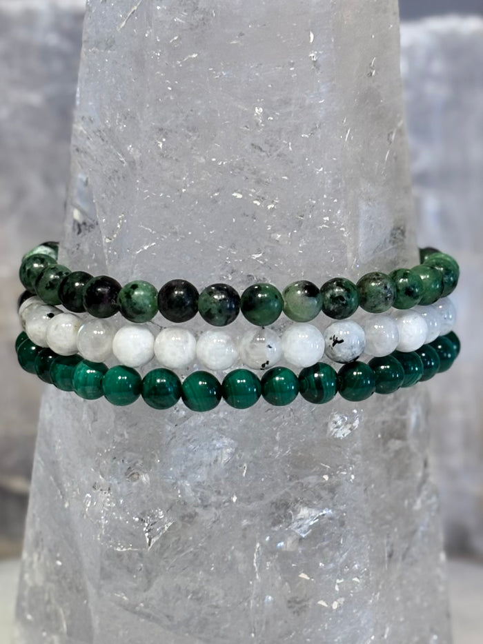 Emotional Support & Protection, Set of 3 Beaded Bracelets