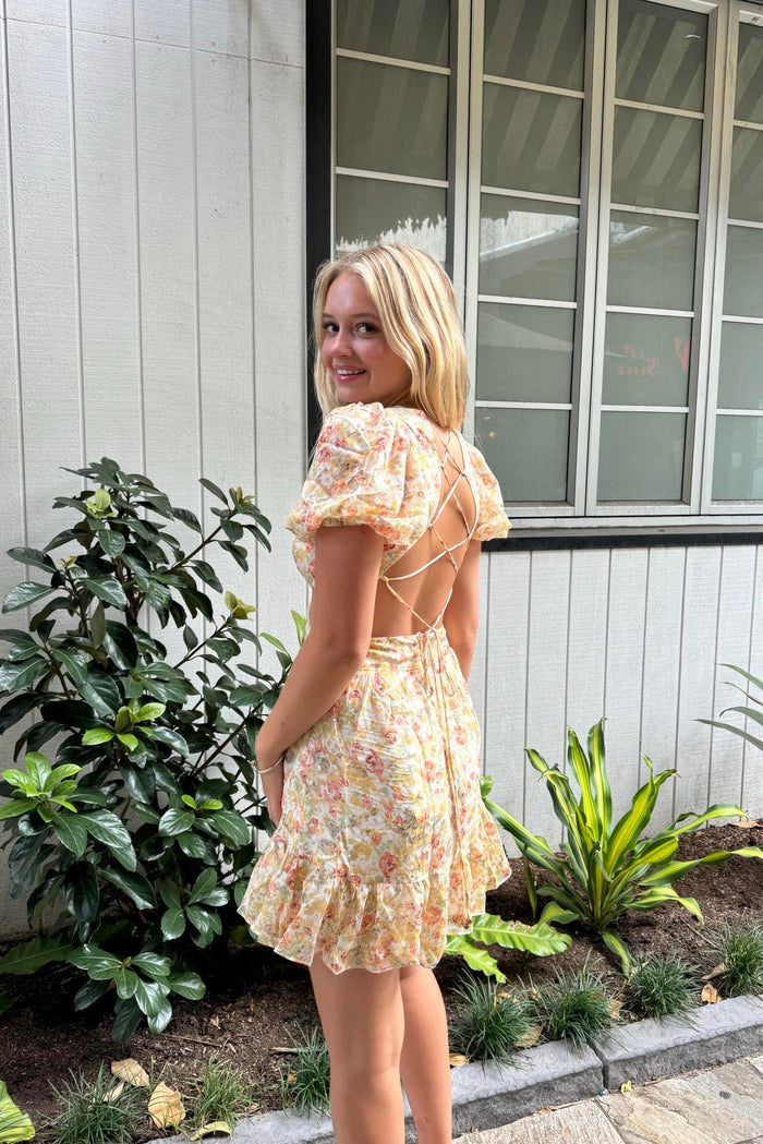 Emz Mini Dress - Orange Floral