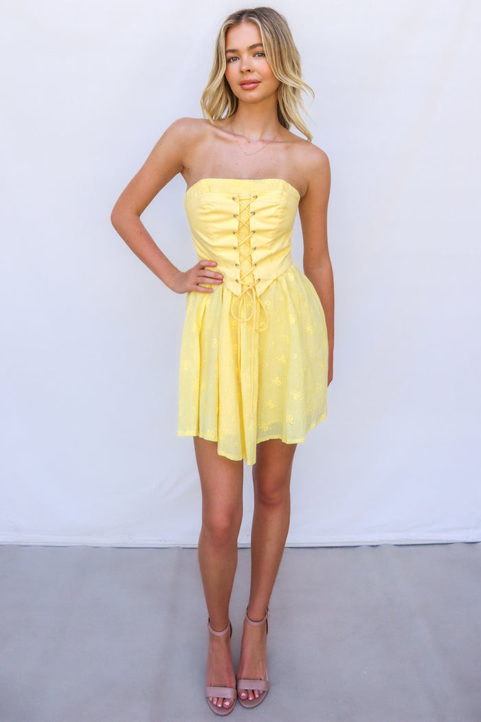 Etta Mini Dress - Yellow - Runway Goddess