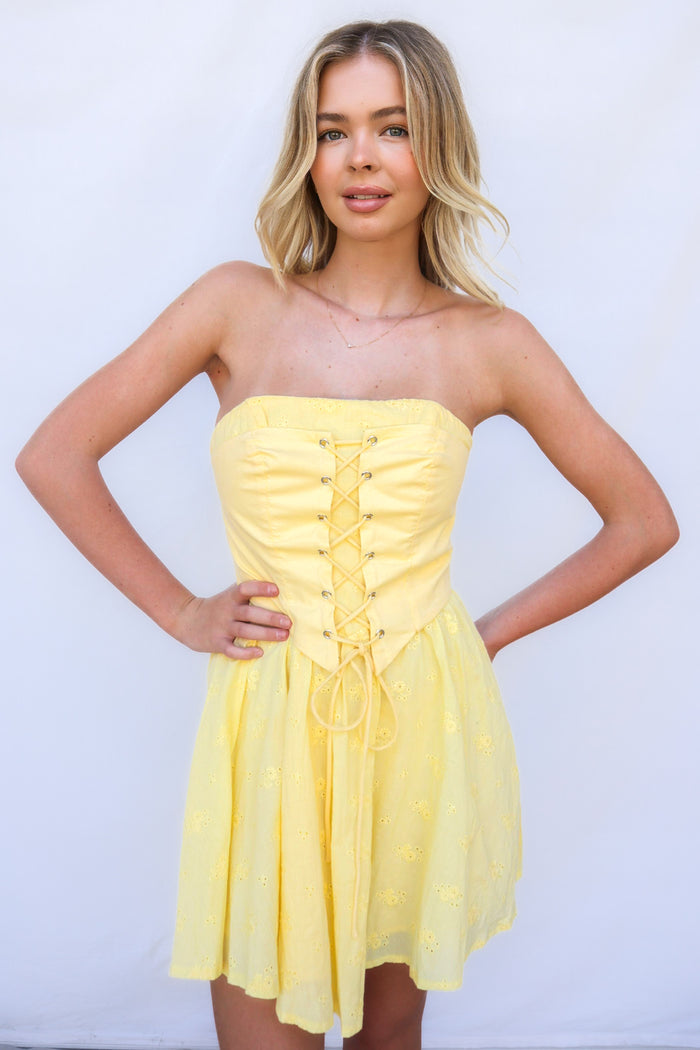 Etta Mini Dress - Yellow - Runway Goddess