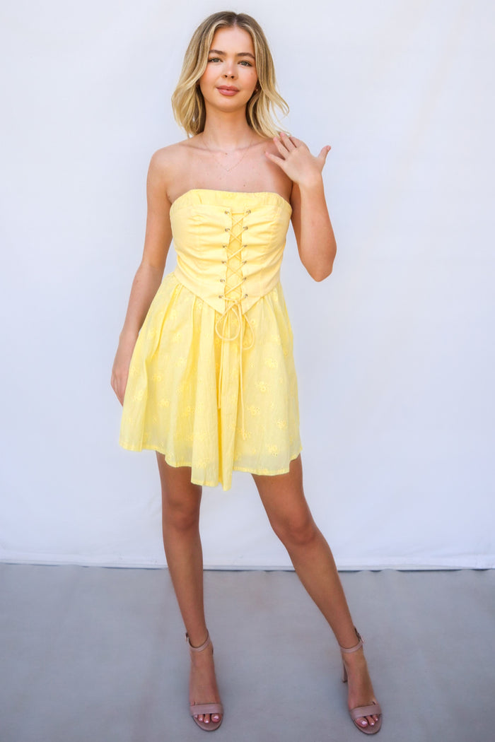 Etta Mini Dress - Yellow - Runway Goddess