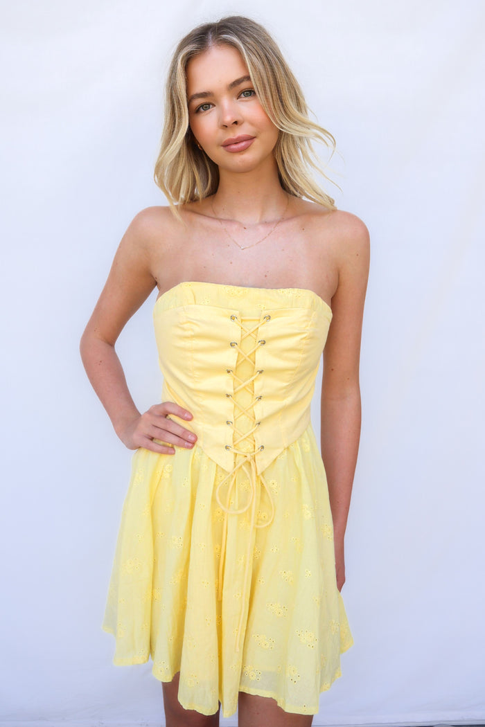 Etta Mini Dress - Yellow - Runway Goddess