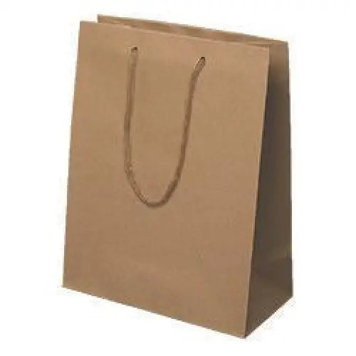 Euro Bags with Paper Handles - 8 x 4 x 10 / Natural Kraft -