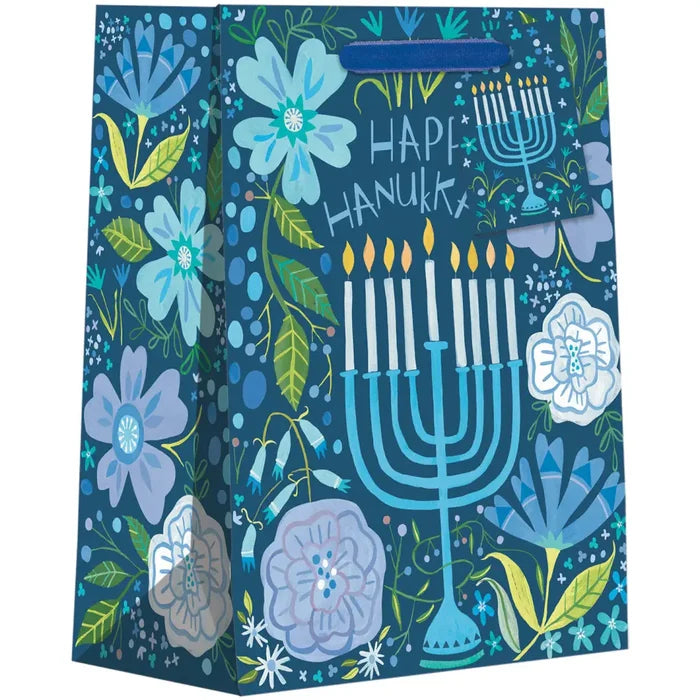 Euro Tote - Medium - Floral Menorah - 6 Count - XMT541