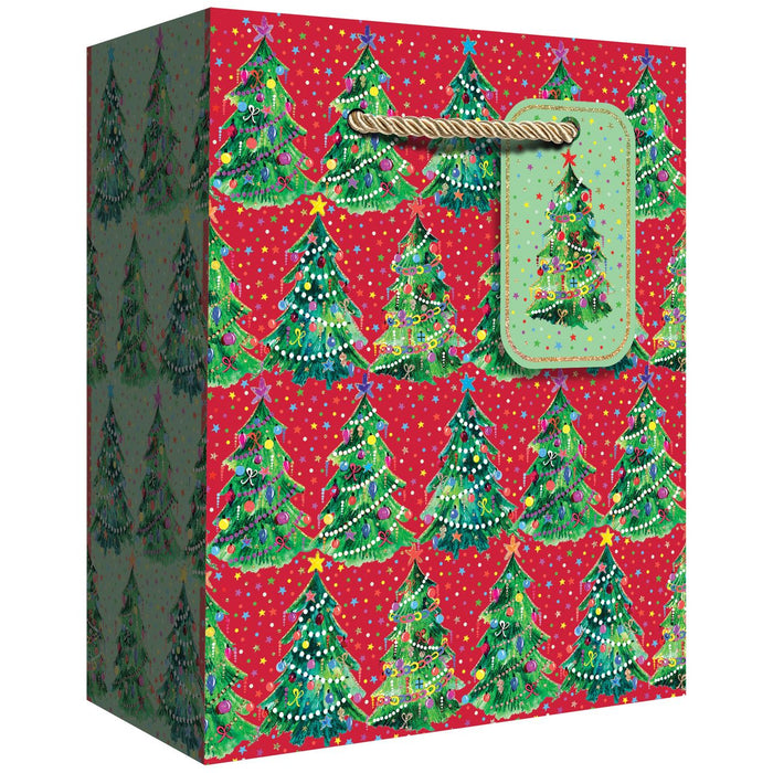 Euro Tote - Small - Christmas Trees Red - 6 Count - XGBS868